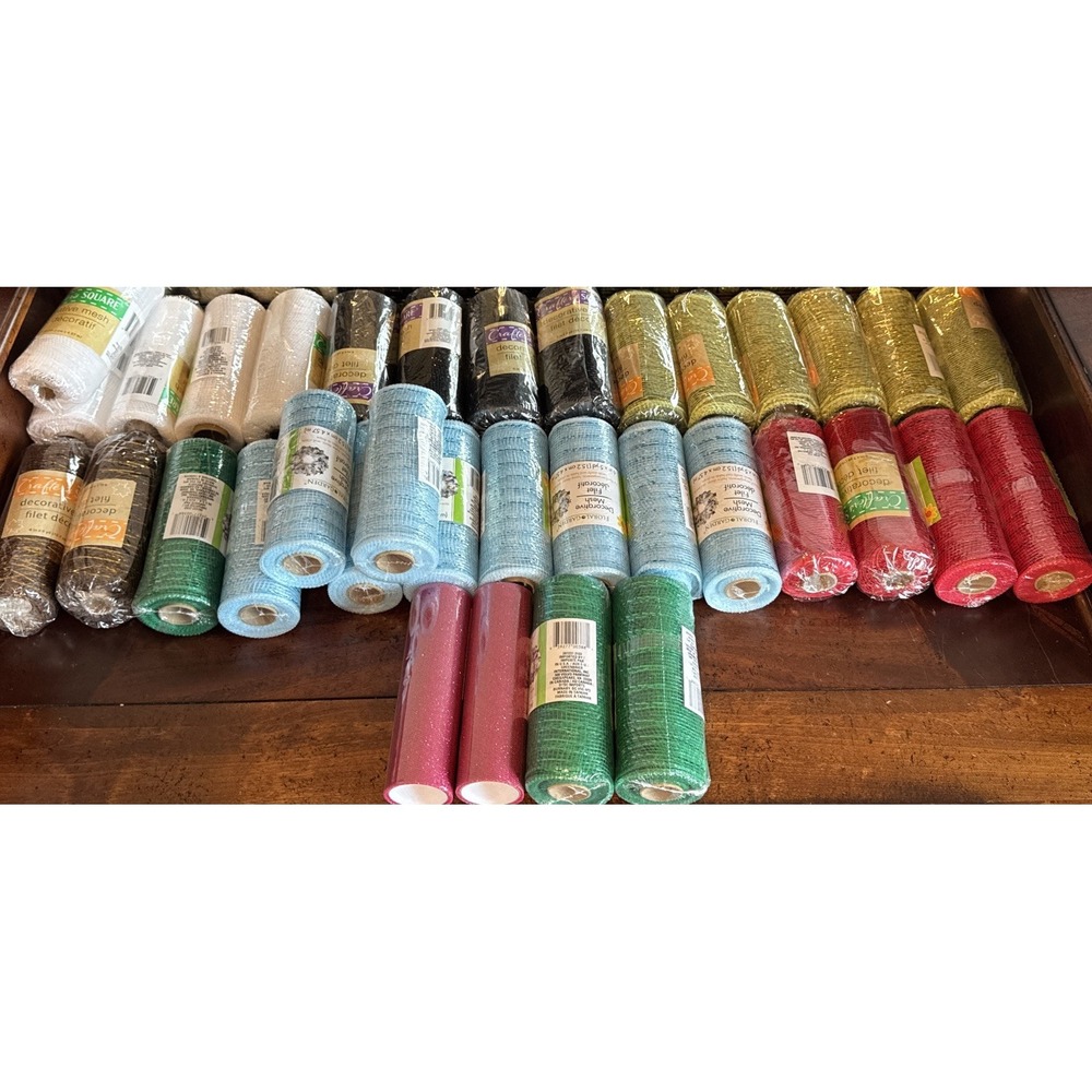 35 Floral Garden & Crafters Square Decorative Mesh 6"X5 Yards NOS Lot Set